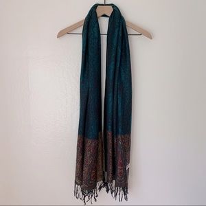 LAST CHANCE Pashmina Embroidered Color-block Shawl - size OS